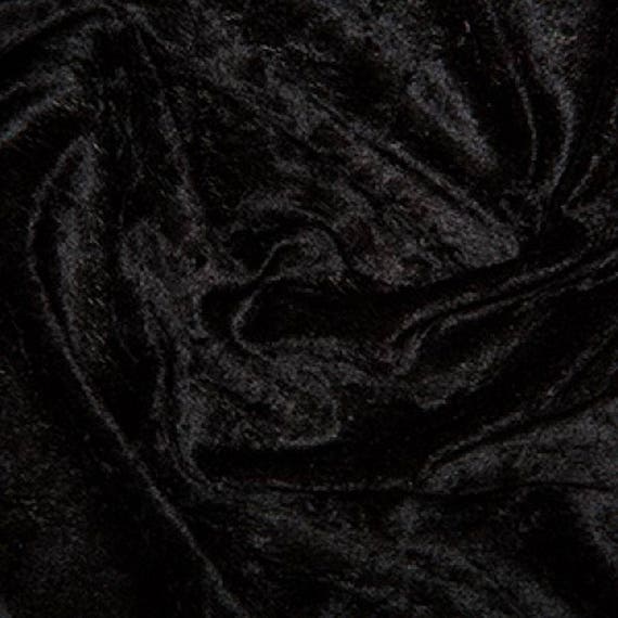Black Crushed Velvet Velour Stretch Fabric Material Etsy