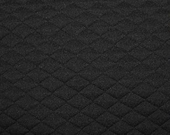 Black - Stretch Quilting Fabric Material - Polyester - 150cm (59") wide, 7 Colours, Diamond Pattern