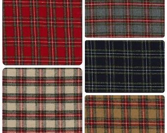 Wool Mix Tartan Check Polyester/Wool Blend Fabric Material - 150cm (59") wide [25]