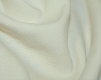 Ivory / Cream / Ecru - Needlecord Cotton Corduroy 21 Wale Fabric Material - 140cm (55") wide