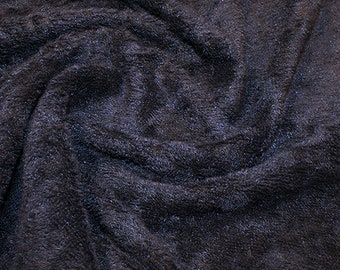 Navy Blue Bamboo Terry Towelling Fabric - Plain Solid Colours - Towel Material - 150cm (59") wide