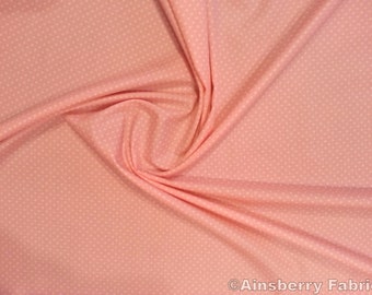 Pale Pink - 100% Cotton Poplin Dress Fabric Material - 3mm Polka Dot / Spot - Metre/Half - 44" (112cm) wide