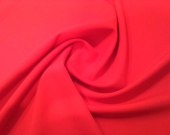 Red - Polyester Bi-Stretch Panama Suiting Dress Fabric - 147cm (58") Wide