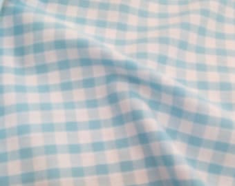 Turquoise - Corded Gingham - Quarter Inch Check - Dress Fabric Material - Metre/Half - 44 inches (112cm) wide