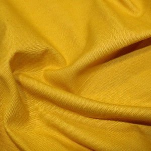 Ochre/Mustard - 100% Cotton Canvas Fabric - Plain Solid Colour Material - 57" (146cm) wide
