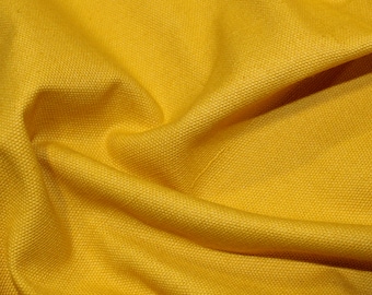 Ochre/Mustard - 100% Cotton Canvas Fabric - Plain Solid Colour Material - 57" (146cm) wide