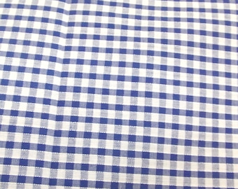 Royal Blue - Corded Gingham - Eighth 1/8 Inch Check - Dress Fabric Material - Metre/Half - 44 inches (112cm) wide