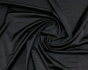 Black - Plain Nylon/Spandex All-Way Stretch Fabric Material - 150cm (59") wide per metre / half