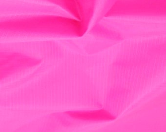 Fluorescent Pink - Ripstop Fabric - Plain Solid Colours - Material - 59" (150cm) wide - Rip-Stop Polyester