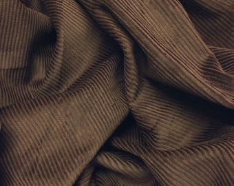 Brown - Cotton Corduroy 8 Wale Fabric Material - 144cm (56") wide