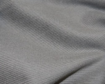 Silver / Grey - Needlecord Cotton Corduroy 21 Wale Fabric Material - 140cm (55") wide