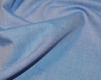 Royal Blue - Plain Chambray 100% Yarn Dyed Cotton Fabric - OekoTex - Metre/Half/FQ - 56" (144cm) wide