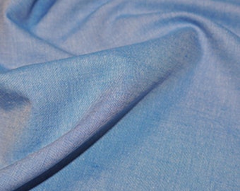 Royal Blue - Plain Chambray 100% Yarn Dyed Cotton Fabric - OekoTex - Metre/Half/FQ - 56" (144cm) wide