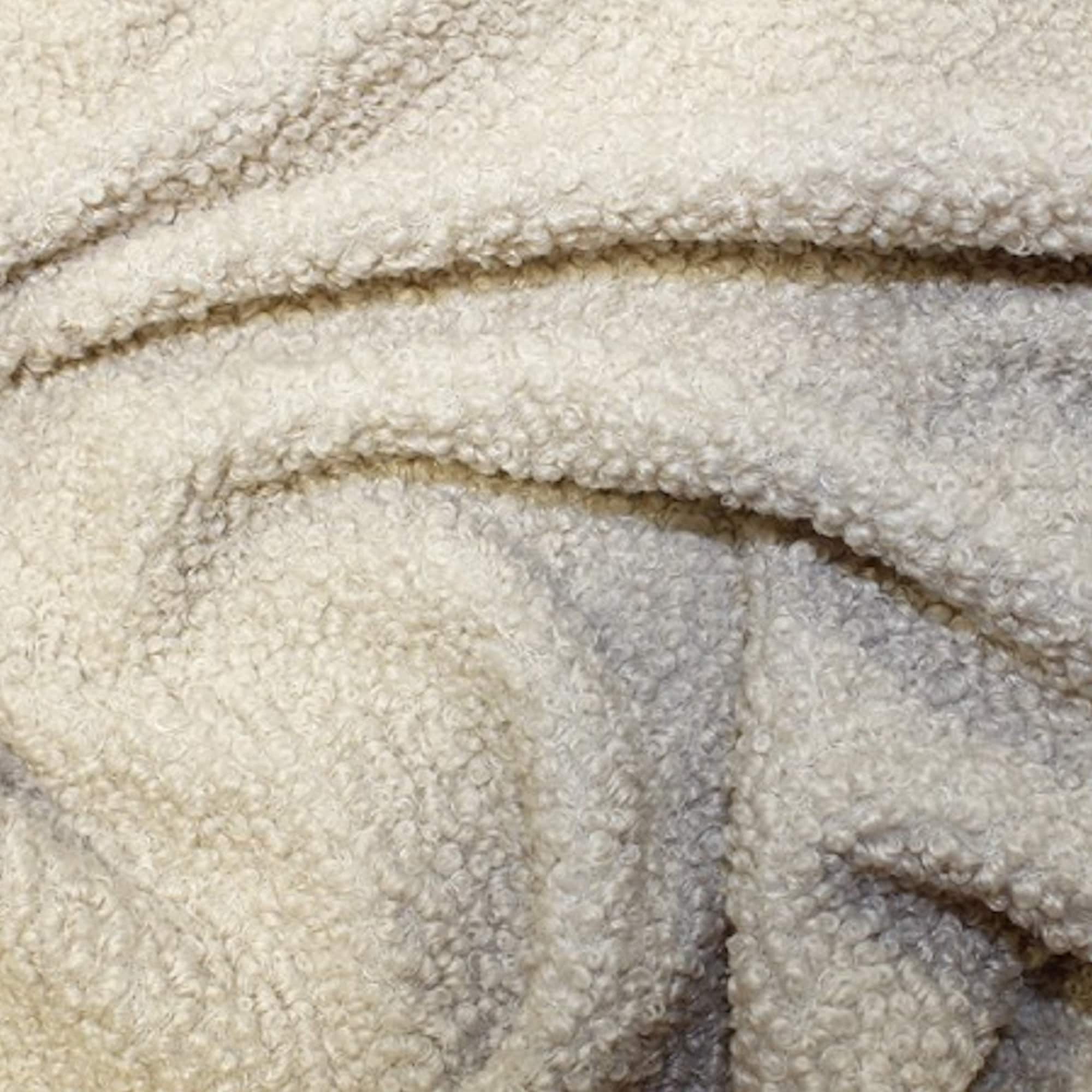 Cream Curly Knit Boucle Type Stretch Fabric Polyester Etsy UK