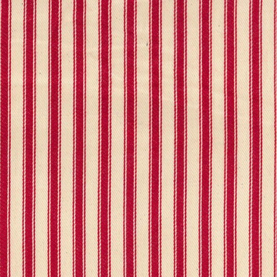 Red and Beige Ticking Stripe Red and Beige Ticking Stripe
