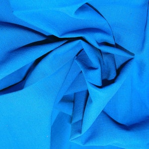 Turquoise - Linen Look 100% Cotton Dress Fabric Material - Metre/Half - 58" (145cm) wide