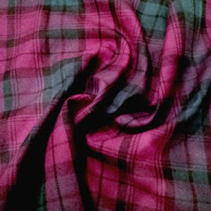 Purple / Green (Dunbar) - Tartan Fabric - PolyViscose - Metre/Half - 59" (150cm) wide
