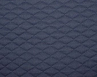 Navy Blue - Stretch Quilting Fabric Material - Polyester - 150cm (59") wide, 7 Colours, Diamond Pattern