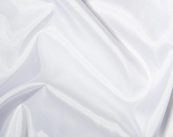 White Taffeta Fabric Polyester Material 145cm (57") Wide