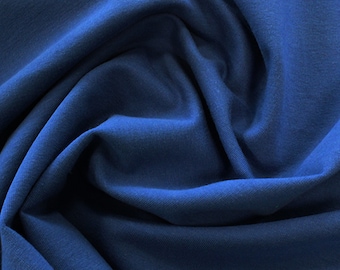 Royal Blue - Organic French Terry Loopback Cotton Jersey Knit Fabric - 150cm (59") wide