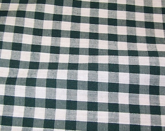 Bottle Green - Corded Gingham - Quarter Inch Check - Dress Fabric Material - Metre/Half - 44 inches (112cm) wide