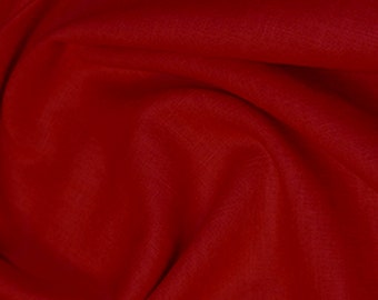 Wine Red Washed Linen - 100% Linen Fabric Material - 136cm (53") wide