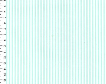 Mint Green - Chambray 100% Yarn Dyed Cotton Fabric Candy Stripes - OekoTex - Metre/Half/FQ - 56" (144cm) wide