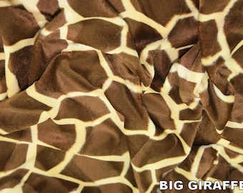 Big Giraffe - Animal Print Polyester Velboa Fabric - Metre/Half - Faux Fur Pony Skin 58" (145cm) wide Velour