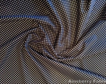 Black - 100% Cotton Poplin Dress Fabric Material - 3mm Polka Dot / Spot - Metre/Half - 44" (112cm) wide