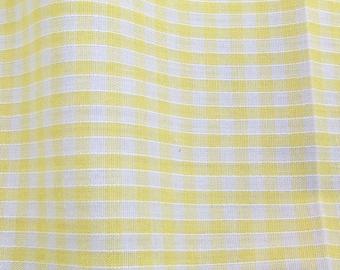 Yellow - Corded Gingham - Eighth 1/8 Inch Check - Dress Fabric Material - Metre/Half - 44 inches (112cm) wide