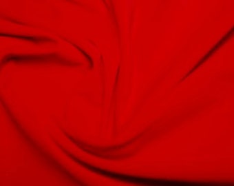 Red Premium 100% Cotton Velvet Fabric Material - 112cm (44") wide