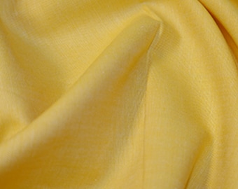 Yellow - Plain Chambray 100% Yarn Dyed Cotton Fabric - OekoTex - Metre/Half/FQ - 56" (144cm) wide