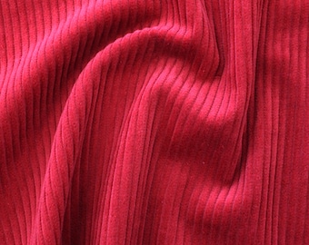 Dark Red Jumbo Cord - Cotton Corduroy 4.5 Wale Fabric Material - 142cm (56") wide