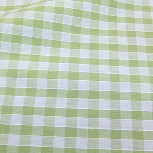 Lime Green - Corded Gingham - Quarter Inch Check - Dress Fabric Material - Metre/Half - 44 inches (112cm) wide