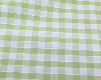 Lime Green - Corded Gingham - Quarter Inch Check - Dress Fabric Material - Metre/Half - 44 inches (112cm) wide