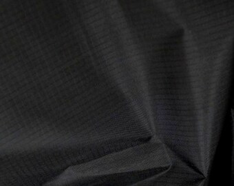 Black - Ripstop Fabric - Plain Solid Colours - Material - 59" (150cm) wide - Rip-Stop Polyester