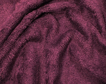 Mauve Purple Bamboo Terry Towelling Fabric - Plain Solid Colours - Towel Material - 150cm (59") wide