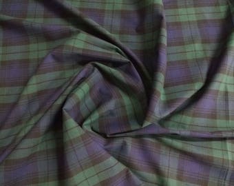 Black Watch - Flat Weave 100% Cotton Tartan Fabric Material - Double Sided - 147cm (58") wide