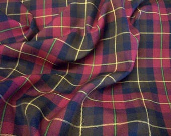 Burgundy (Boyd) - Tartan Fabric - PolyViscose - Metre/Half - 59" (150cm) wide