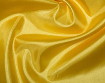 Yellow Habotai 'Silk' Lining Fabric Polyester Material 145cm (57") Wide