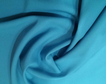 Turquoise - Polyester Bi-Stretch Panama Suiting Dress Fabric - 147cm (58") Wide