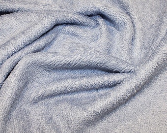 Blue Bamboo Terry Towelling Fabric - Plain Solid Colours - Towel Material - 150cm (59") wide