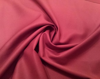 Wine Red - Plain 100% Cotton Drill Fabric - Medium Weight - 150cm (59") Wide Dress Fabric