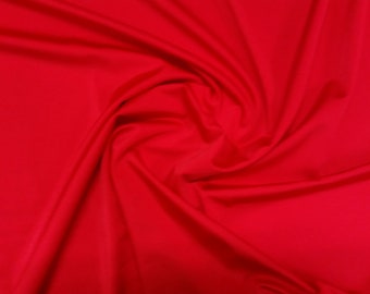 Red - Plain Nylon/Spandex All-Way Stretch Fabric Material - 150cm (59") wide per metre / half