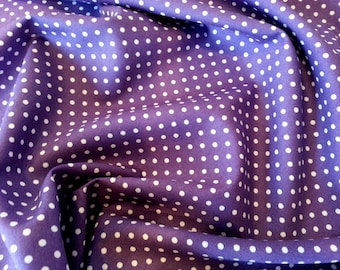 Purple - 3mm Polka Dot / Spot - 100% Cotton Poplin Dress Fabric Material - Metre/Half - 44" (112cm) wide