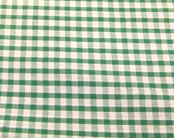 Emerald Green - Corded Gingham - Eighth 1/8 Inch Check - Dress Fabric Material - Metre/Half - 44 inches (112cm) wide