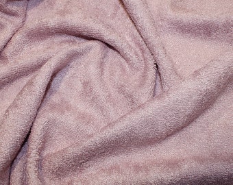 Rose Bamboo Terry Towelling Fabric - Plain Solid Colours - Towel Material - 150cm (59") wide