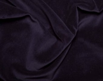 Navy Blue Premium 100% Cotton Velvet Fabric Material - 112cm (44") wide