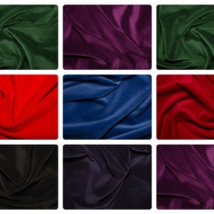 Premium 100% Cotton Velvet Fabric Material - Plain - 112cm (44") wide