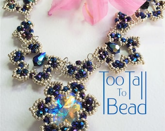 Beading Tutorial - Ivy Necklace and Pendant - PDF Beading Pattern - 3mm Czech Firepolish Crystals